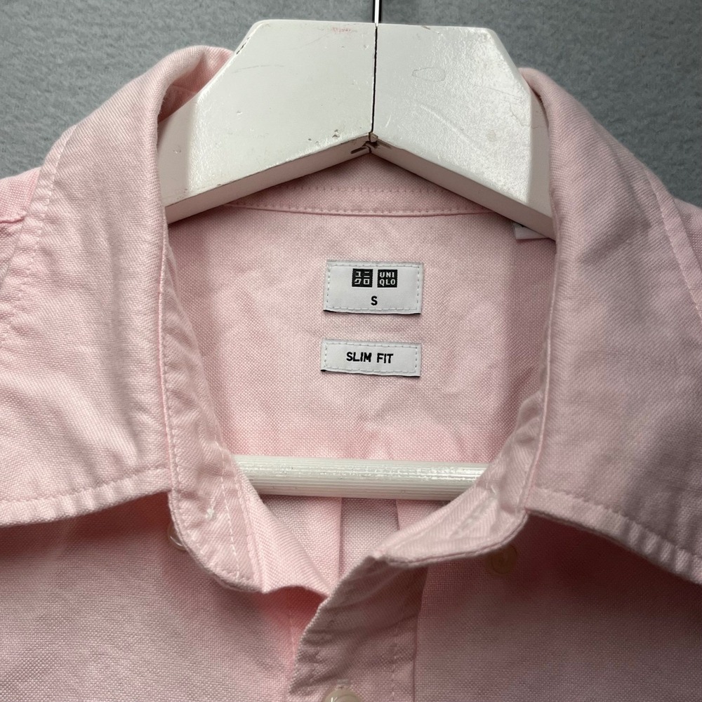 Uniqlo Mens Pink Oxford Long Sleeve Slim Fit Button Down Shirt 331-425095 S